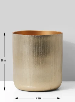 8in Tall Gold Aluminum Vase