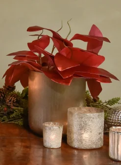 8in Tall Gold Aluminum Vase
