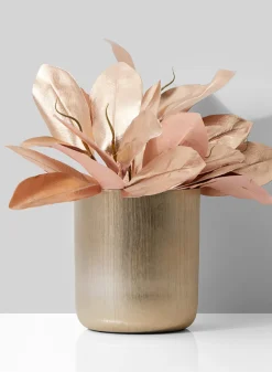 8in Tall Gold Aluminum Vase