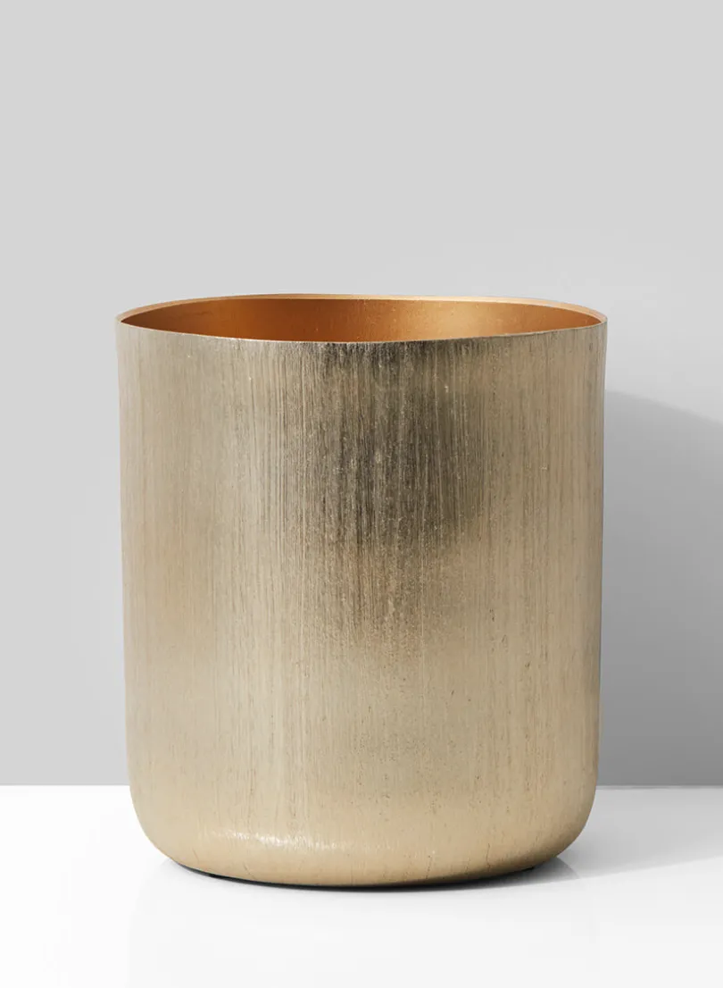 8in Tall Gold Aluminum Vase