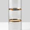 10in Tall Gold Band Round Glass Vase