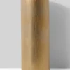 14in Tall Gold Cylinder Aluminum Vase