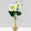 7in Tall Gold Diamond Glass Bud Vase