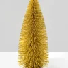 9.5in Tall Gold Frost Tabletop Bottle Brush Christmas Tree, Bundle of 12