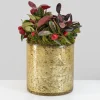 5in Tall Gold Glass Vase