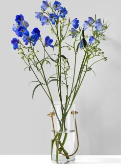 6in Tall Gold Handle Glass Vase