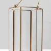 8in Tall Gold Hexagon Lantern