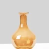 7.5in Tall Gold Luster Bottle Glass Vase