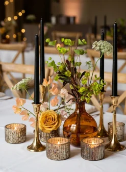 4.5in Tall Gold Metal Candlestick