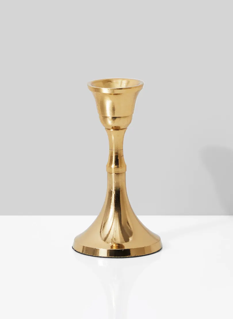 4.5in Tall Gold Metal Candlestick