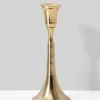 7in Tall Gold Metal Candlestick