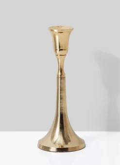 7in Tall Gold Metal Candlestick