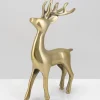 8in Tall Gold Metal Reindeer
