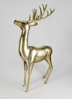 36.5in Tall Gold Metal Reindeer