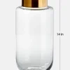 14in Tall Gold Mouth Jar Glass Vase