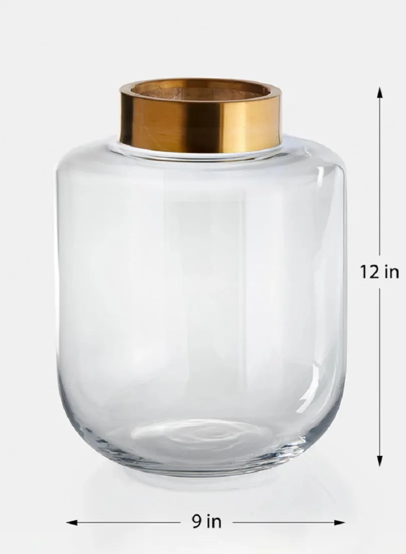 12in Tall Gold Mouth Jar Vase