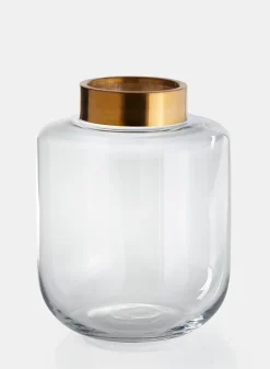 12in Tall Gold Mouth Jar Vase