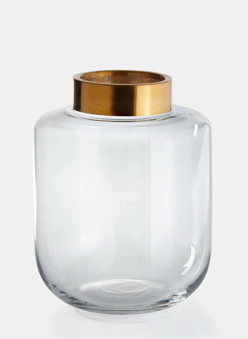 12in Tall Gold Mouth Jar Vase