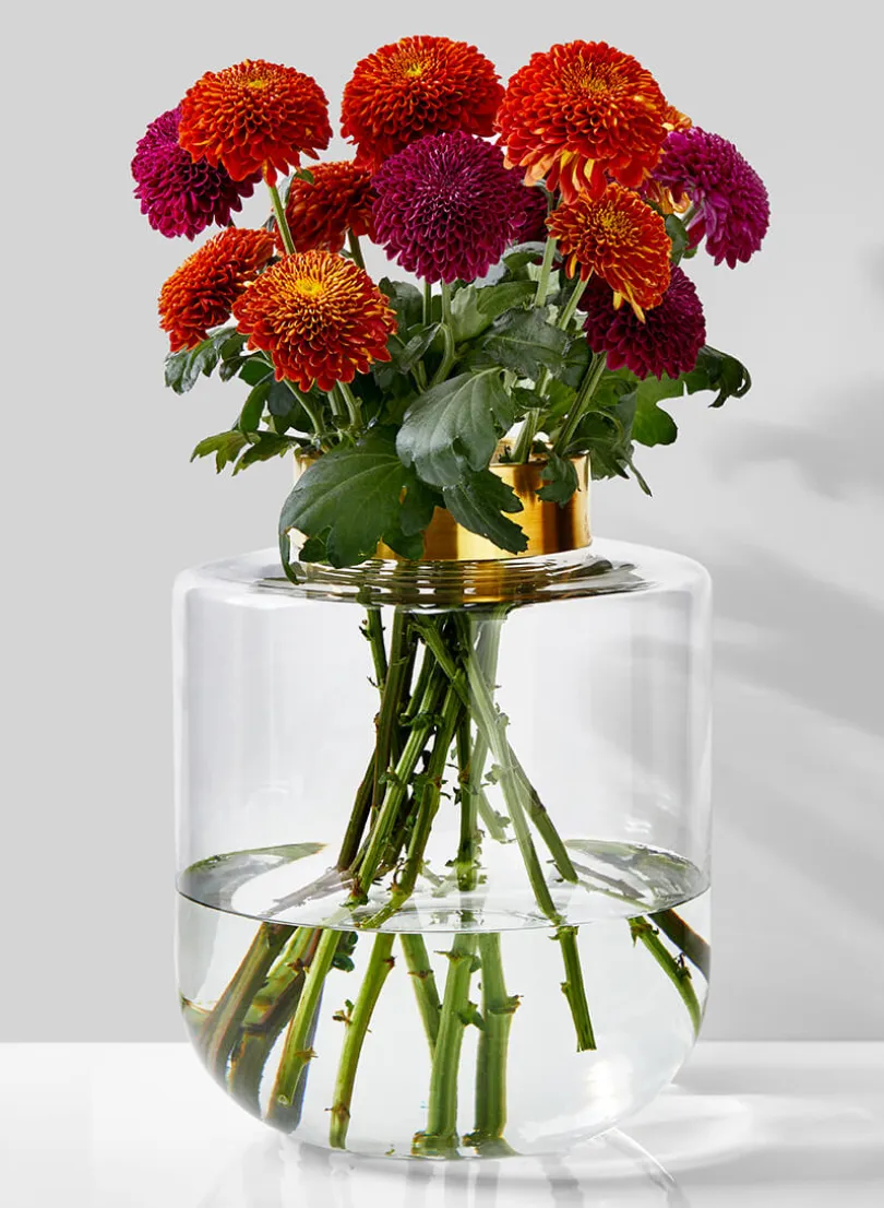 12in Tall Gold Mouth Jar Vase