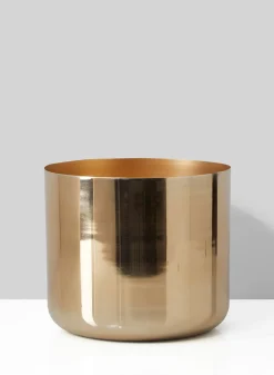 8in Tall Gold Planter Iron Vase