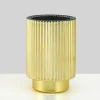 5in Tall Gold Pleated Glass Votive Holder
