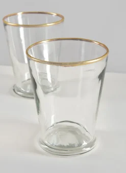 4.5in Tall Gold Rim Glass Julep Cup Vase, Set of 4