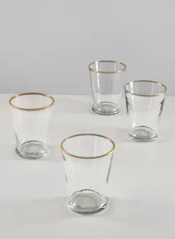 4.5in Tall Gold Rim Glass Julep Cup Vase, Set of 4