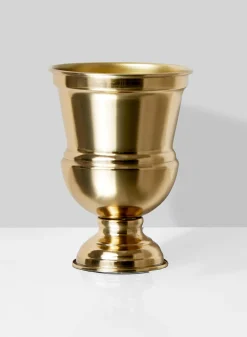 7.5in Tall Gold Urn Iron Vase