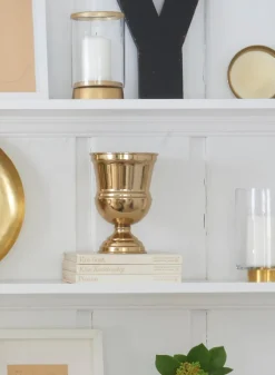 7.5in Tall Gold Urn Iron Vase