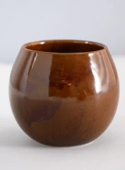 3.25in Tall Guan Oxblood Mini Ceramic Pots, Set of 2