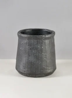 5in Tall Hagi Black Terrazo Ceramic Planter