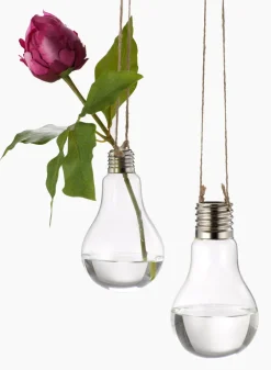 6.25in Tall Hanging Glass Lightbulb Vase With Jute Cord