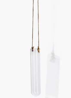 7in Tall Hanging Glass Tube Vase