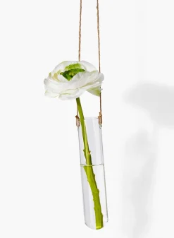 7in Tall Hanging Glass Tube Vase