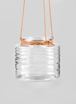 5in Tall Hanging Rippled Glass Vase