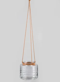 5in Tall Hanging Rippled Glass Vase