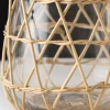 6in Tall Hanoi Market Wicker & Glass Holder