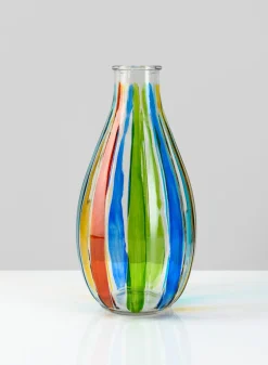 10in Tall Harlequin Glass Vase