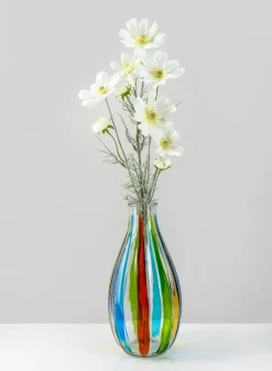 10in Tall Harlequin Glass Vase