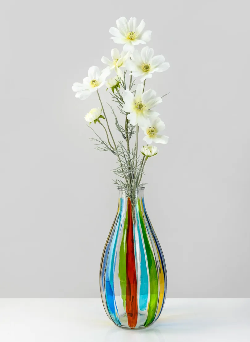 10in Tall Harlequin Glass Vase