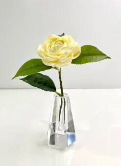 4in Tall Hexagon Tapered Crystal Glass Vase