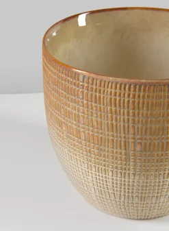 7in Tall Hinata Glazed Ceramic Cachepot
