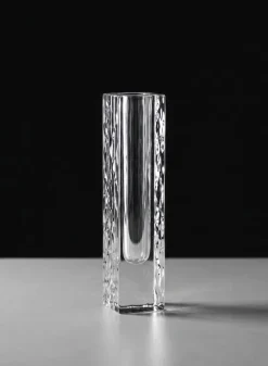 8in Tall Ice Block Deco Glass Vase