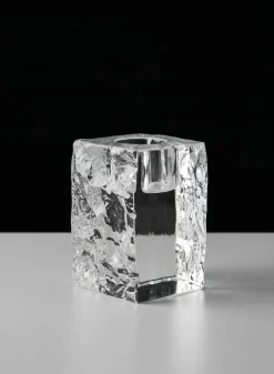 2.75in Tall Ice Block Taper Glass Holder
