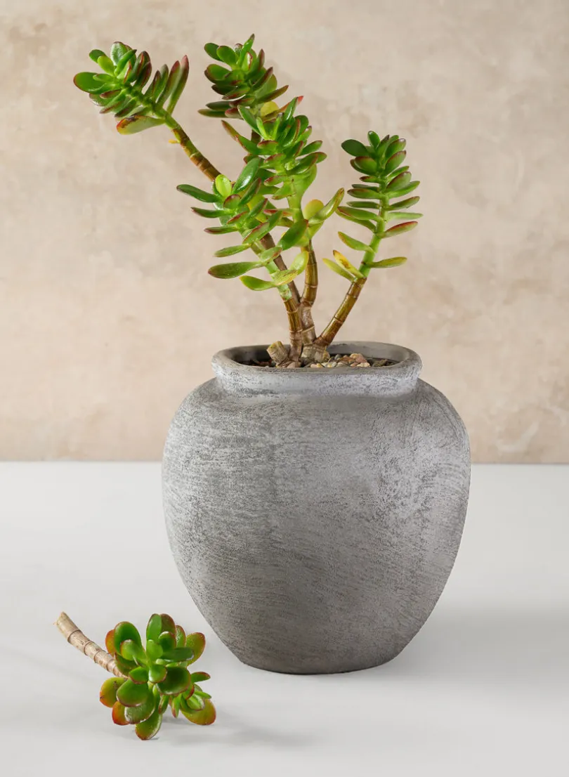 7in Tall Iquitos Venetian Grey Ceramic Jar Vase