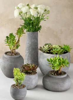 7in Tall Iquitos Venetian Grey Ceramic Jar Vase
