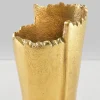 7in Tall Iris Aluminum Gold Vase