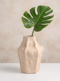 11in Tall Izmir Sand Ceramic Deco Vase