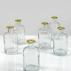 5.25in Tall Jolie Gold Rim Glass Bud Vase, Set of 6