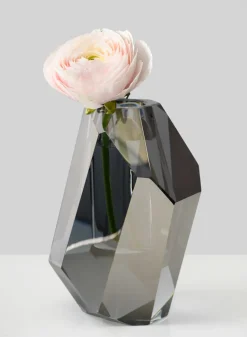 6in Tall Krustallos Luxe Chiseled Crystal Glass Vase